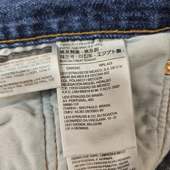 Levi's 501 Jeans Men's 42x30 Blue Denim Copper Rivets Button Fly Dark Wash - Picture 3 of 16